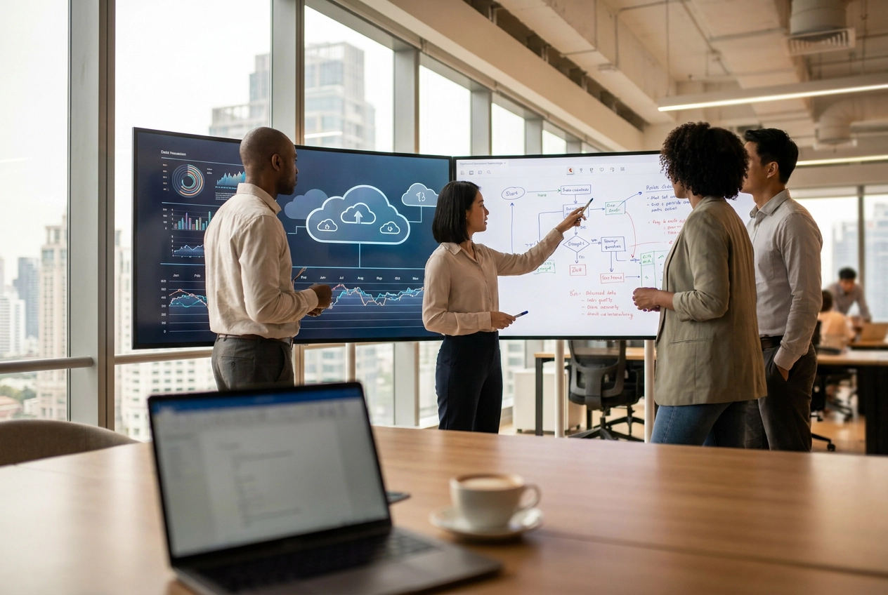 Professional header image for industry analysis: Cloud Services in 2026: What Growing Businesses Need to Know