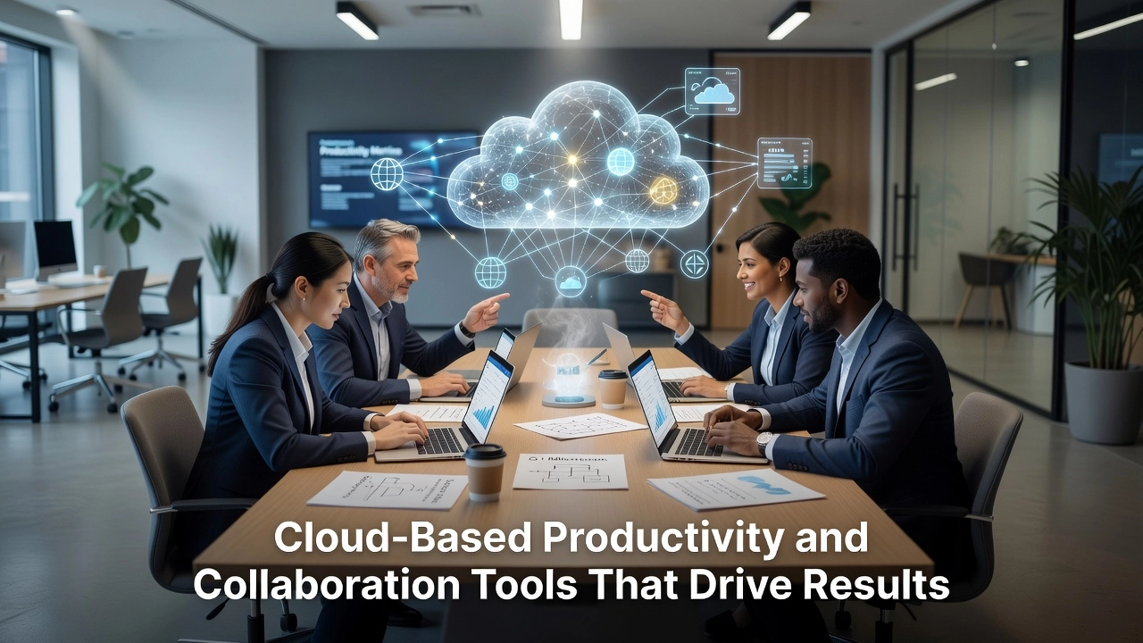 Cloud-Based Productivity and Collaboration Tools That Drive Results Professional header image for list-based article: Cloud-Based Productivity and Collaboration Tools That Dri...